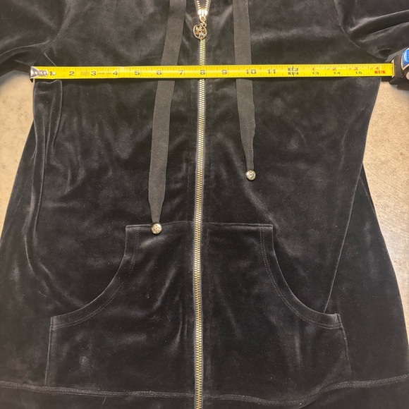 Lilly Pulitzer Larina Black Velour Velvet Zip Hoodie Jacket Womens Small Preppy - Picture 5 of 8